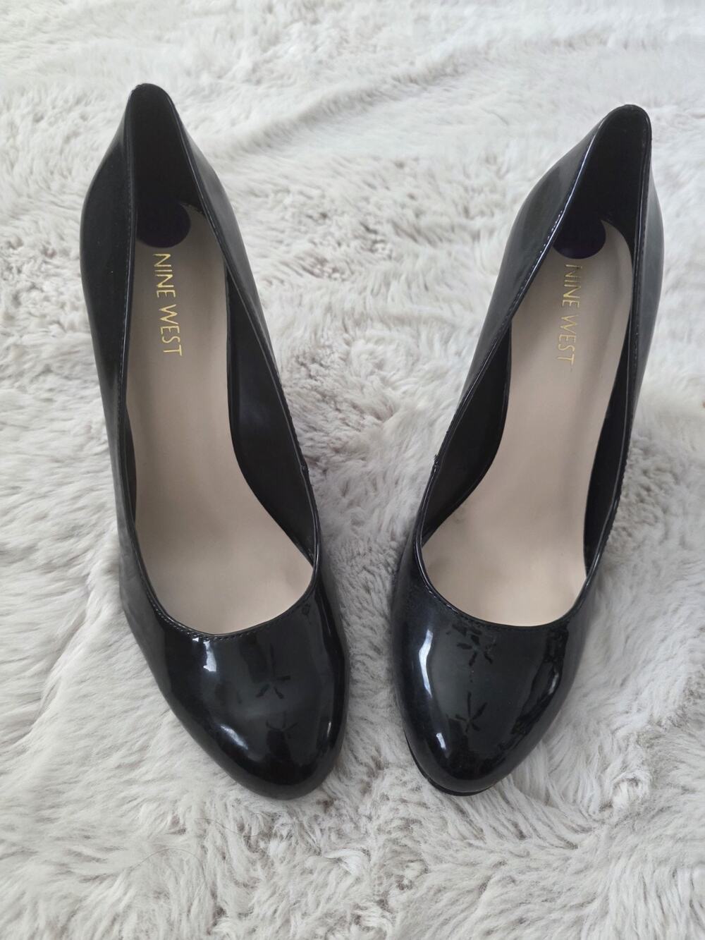 Nine West Leroux Black Patent Leather Pump Sz 8.5
